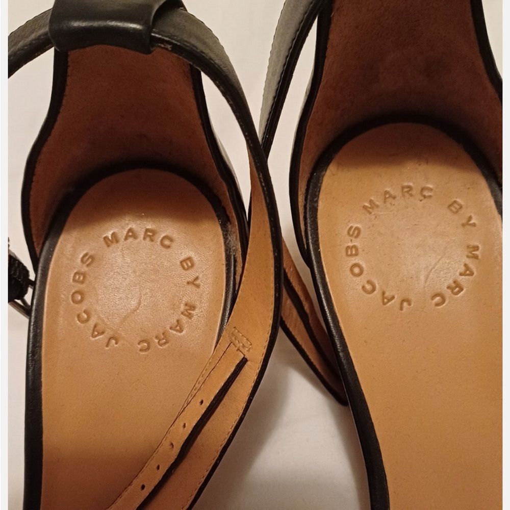 Marc by Marc Jacobs Black and Tan Wedge Sandals - Picture 3 of 4